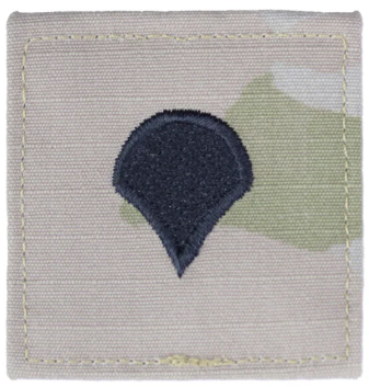 Army embroidered OCP rank insignia with hook: Specialist 4