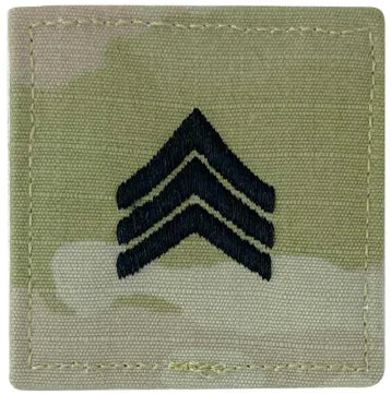 Army embroidered OCP rank insignia with hook backing