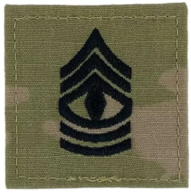 Army embroidered OCP rank insignia with hook backing