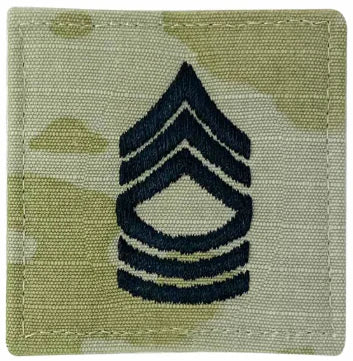 Army embroidered OCP rank insignia with hook backing