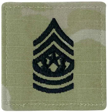 Army embroidered OCP rank insignia with hook backing