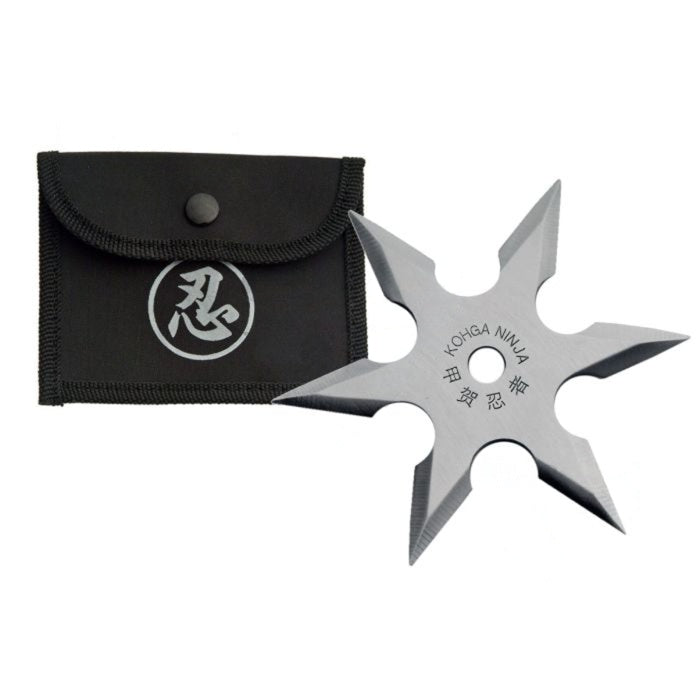 4" 6 POINT SILVER THROWING STAR
