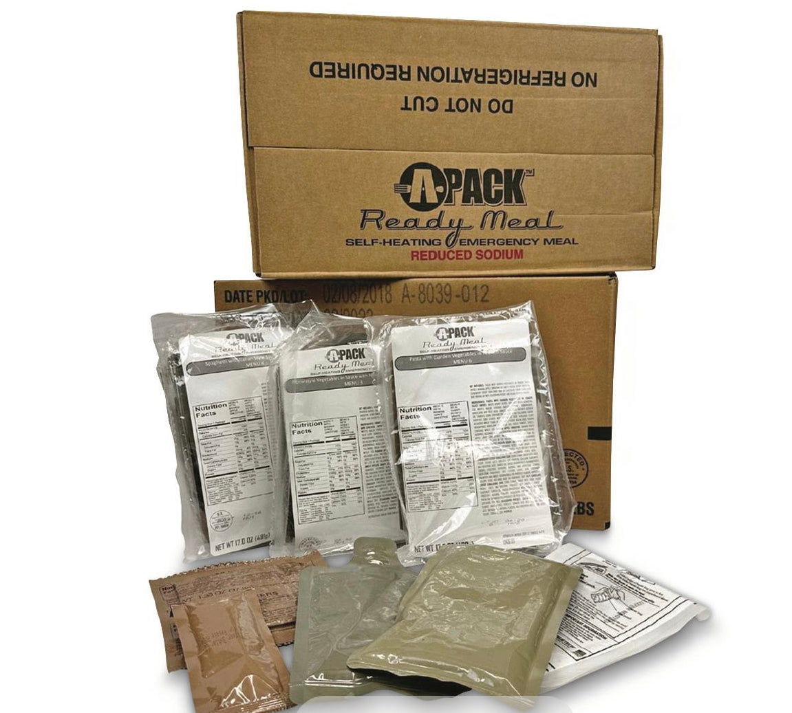 APack MRE Meals with Heaters, 12 Pack, New