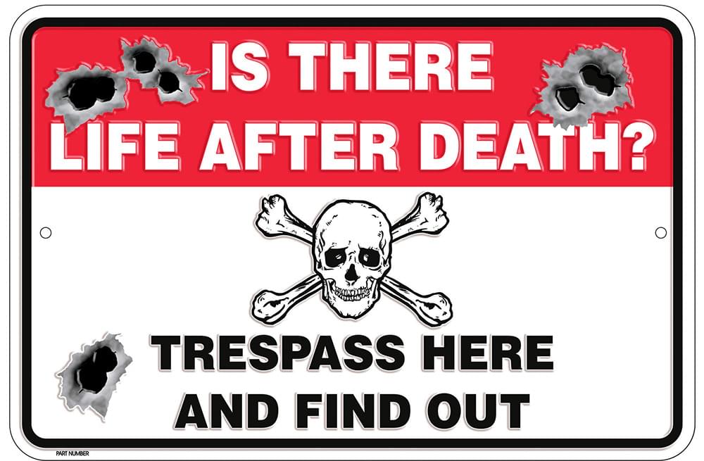 Is there Life After Death...  Metal Parking Sign 8"x12"