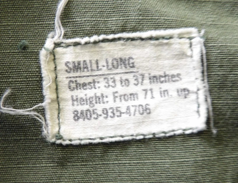 VIETNAM ERA OG107 RIPSTOP POPLIN COAT SHIRT TROPICAL JUNGLE DATED 69 SMALL LONG
