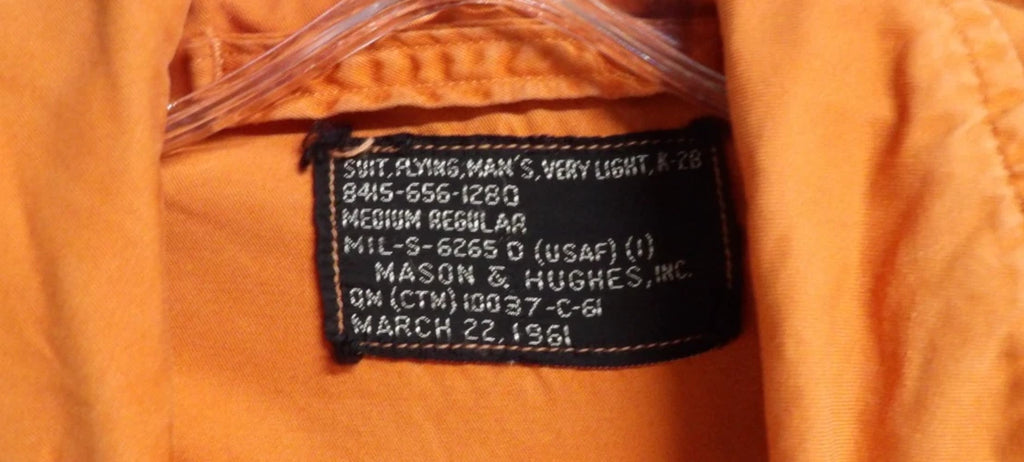 VINTAGE ORANGE USAF K-2B LIGHT FLIGHT SUIT VIETNAM ERA COVERALLS MEDIUM