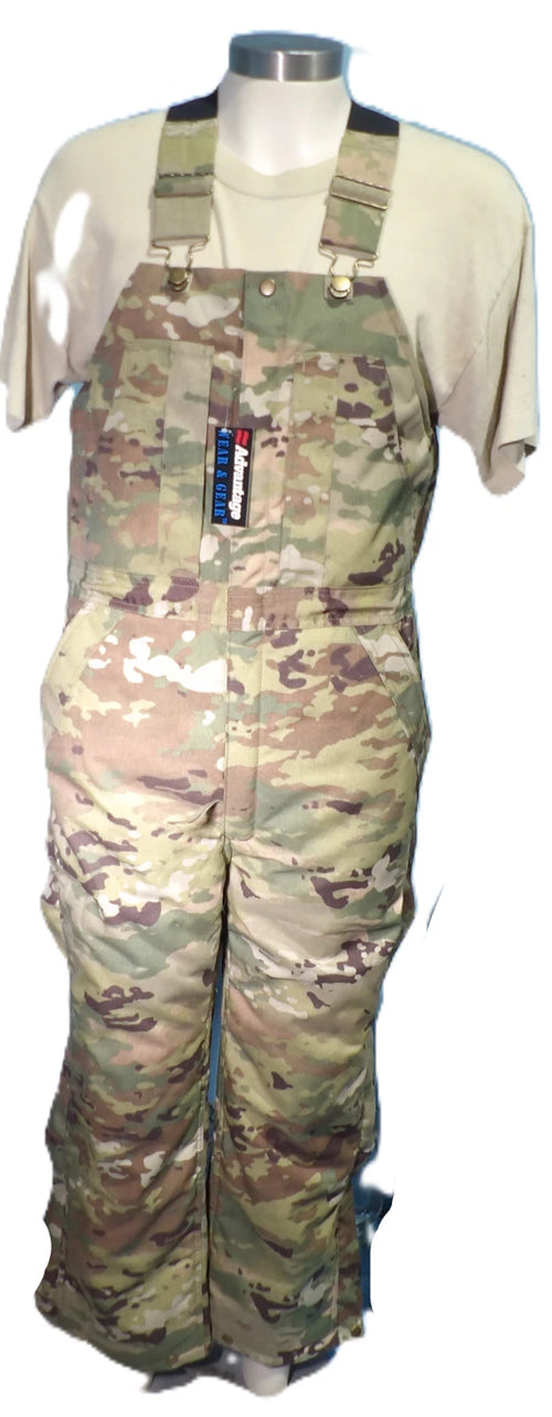 ADVANTAGE WEAR GEAR MULTICAM EXTREME COLD WEATHER MAINTAINER BIB OVERALL MED REG