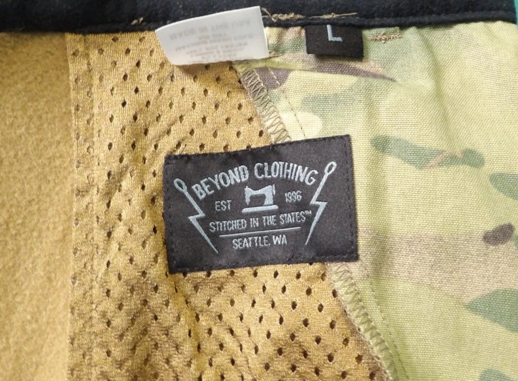 BEYOND CLOTHING A5D RIG SOFTSHELL PANTS MULTICAM FLEECE LINED LARGE SOF CAG