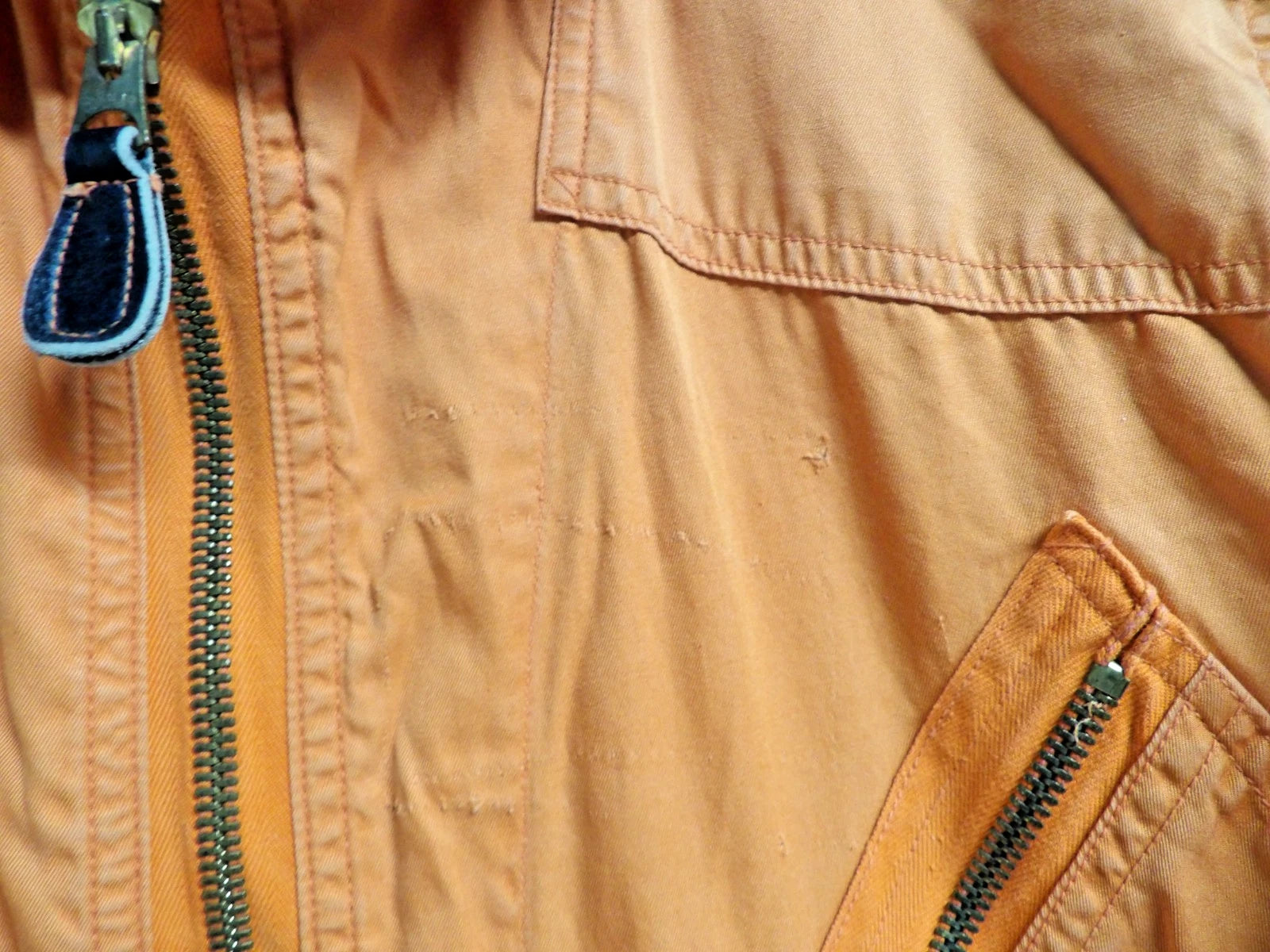 VINTAGE ORANGE USAF K-2B VERY LIGHT FLIGHT SUIT VIETNAM ERA COVERALLS SMALL LONG
