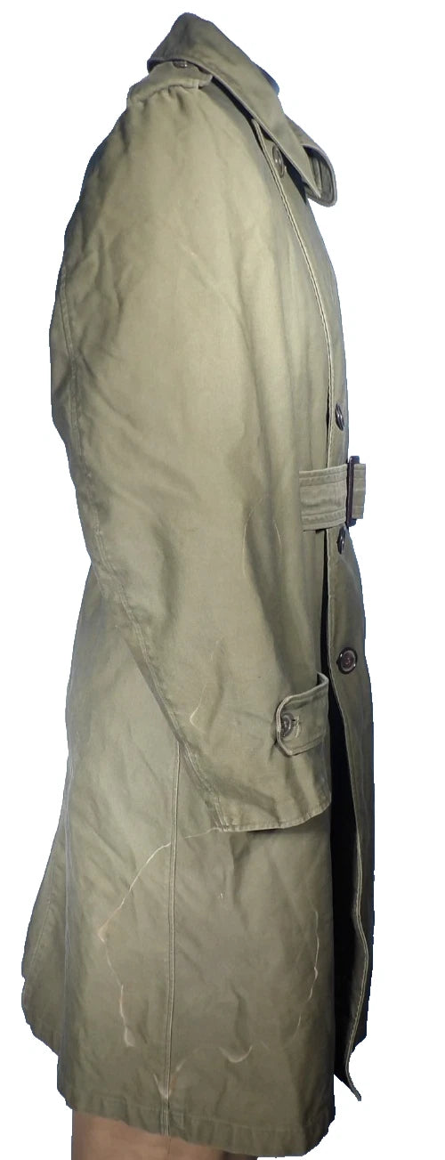 MENS ARMY OG 107 COTTON SATEEN OVERCOAT OG 107 W/ BELT SZ SMALL/SHORT