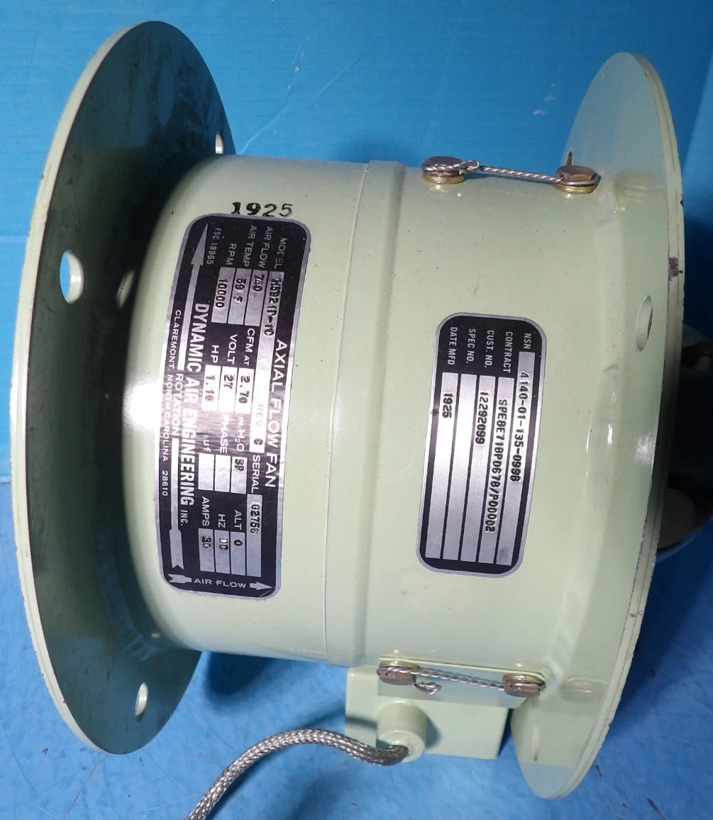 AXIAL FLOW FAN DYNAMIC AIR ENGINEERING INC NSN 4140-01-135-0998 (UNTESTED)