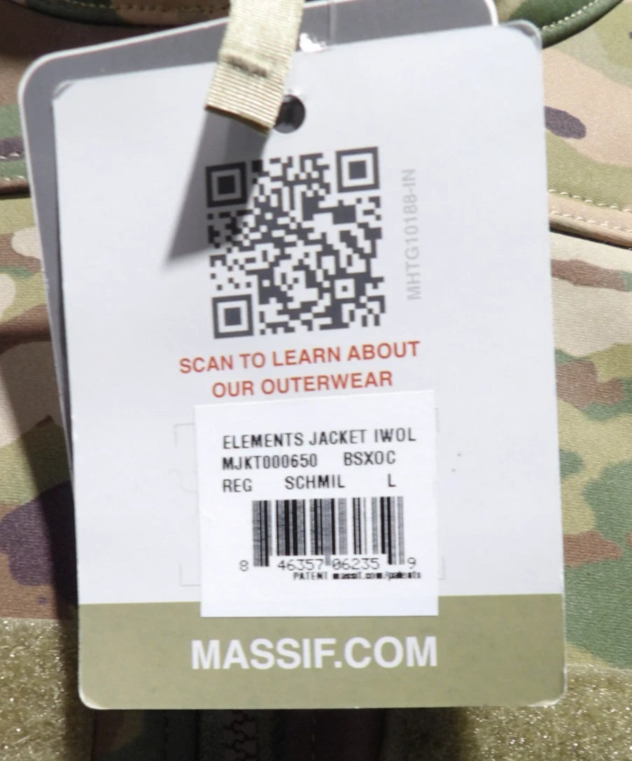 MASSIF ELEMENTS JACKET IWOL LARGE REG WITH BATTLESHIELD X FABRIC FR OCP/MULTCAM
