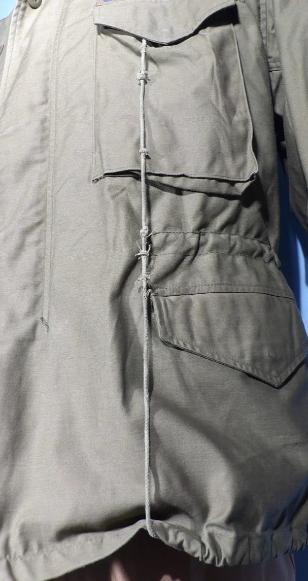 VINTAGE US ARMY 1980S COLD WEATHER FIELD COAT M-65 OG-107 MEDIUM SHORT