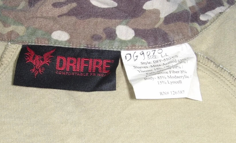 DRIFIRE MULTICAM/OCP COMBAT SHIRT LARGE LONG