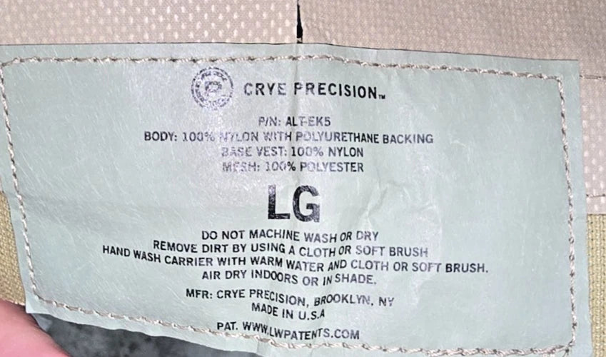 CRYE PRECISION AIRLITE SPC PLATE CARRIER WITH STRUCTURAL CUMMBERBUND MULTICAM LG