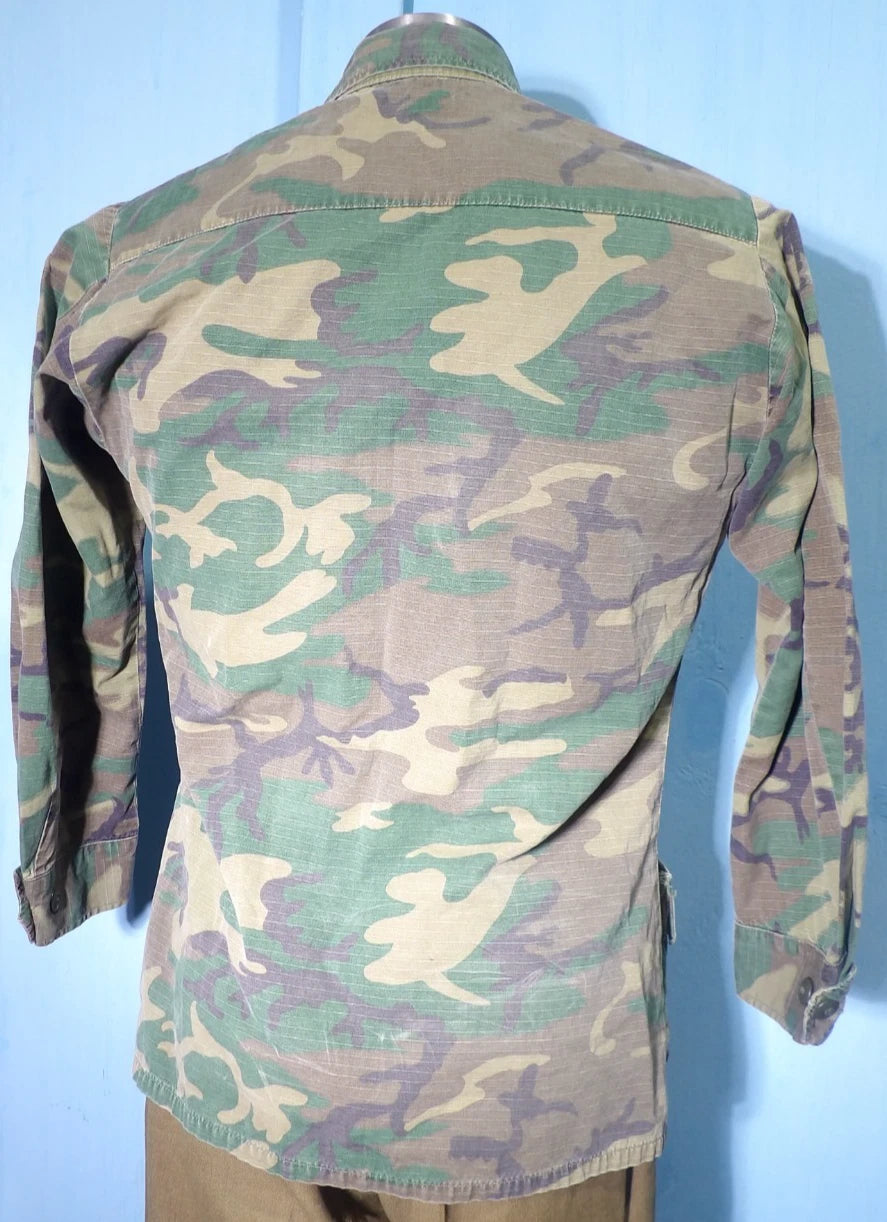 VINTAGE USMC ERDL SLANT POCKET POPLIN SHIRT SMALL REGULAR