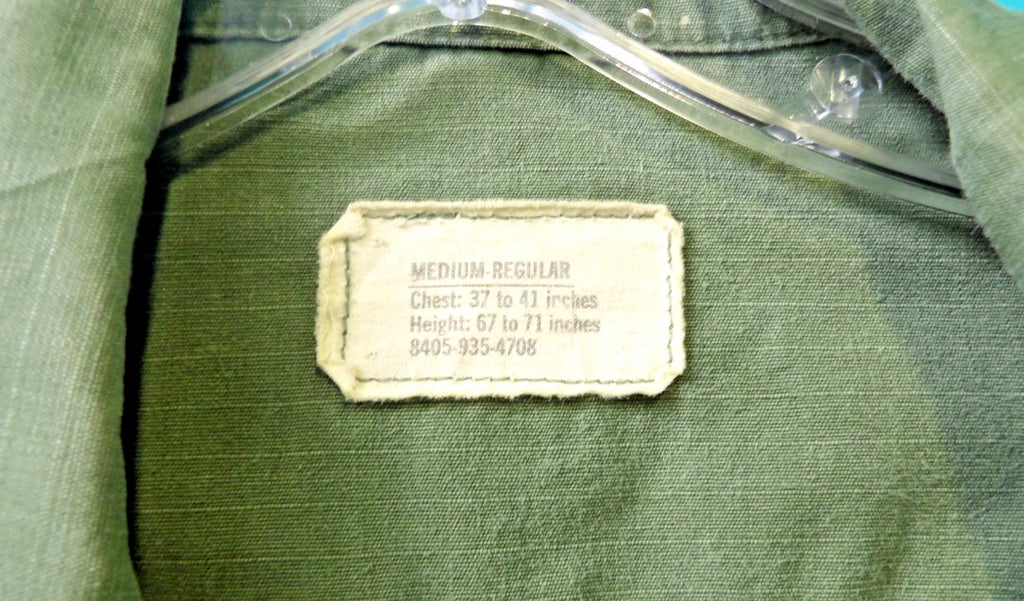 VINTAGE VIETNAM ERA TROPICAL SLANT PCOKET SHIRT POPLIN RIPSTOP MED REG