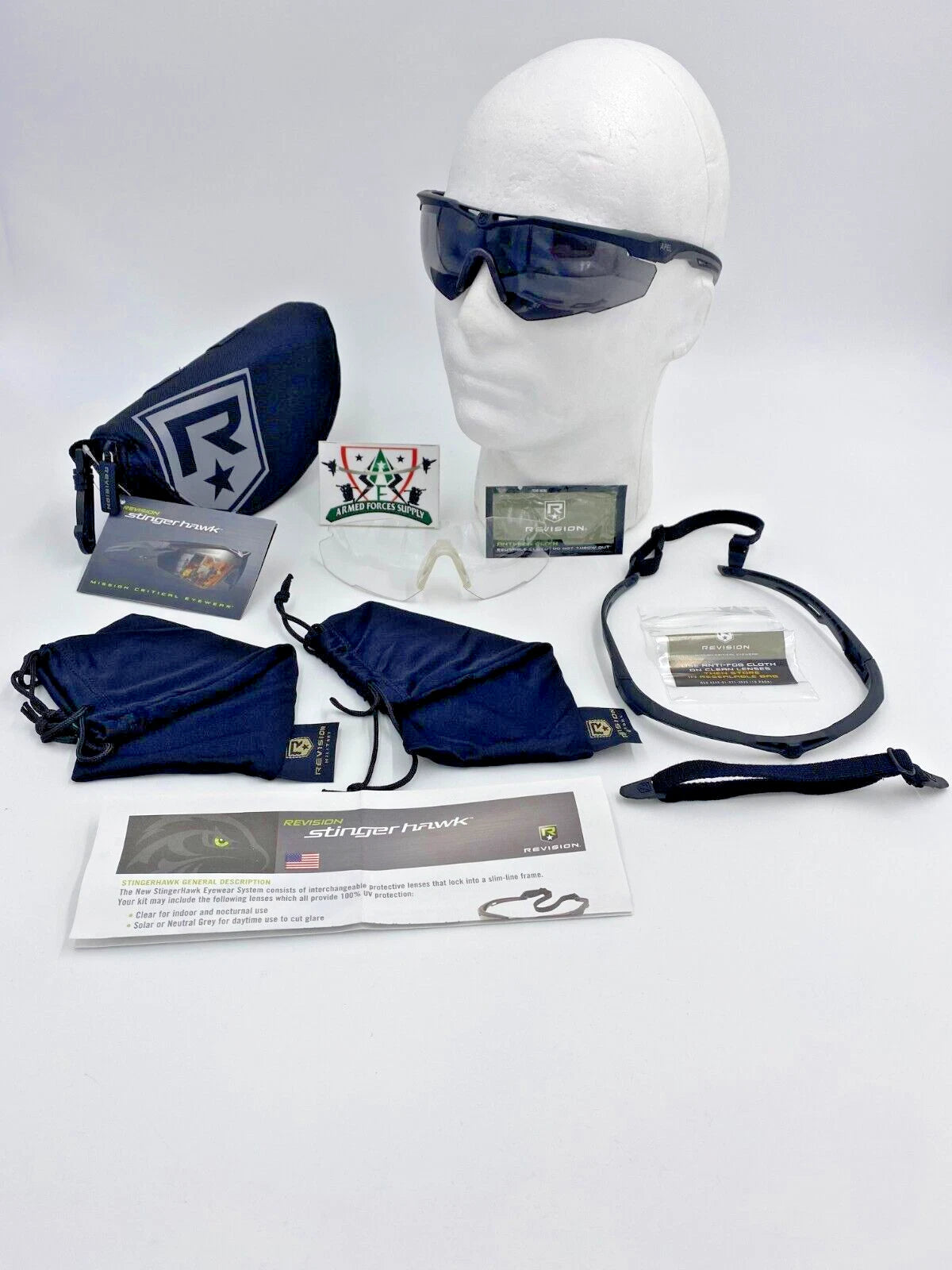 REVISION STINGERHAWK 2 FRAME KIT PROTECTIVE EYEWEAR NEW FOG FREE VISION