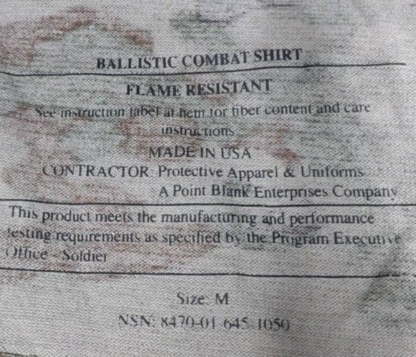 US ARMY OCP BCS COMBAT SHIRT MEDIUM
