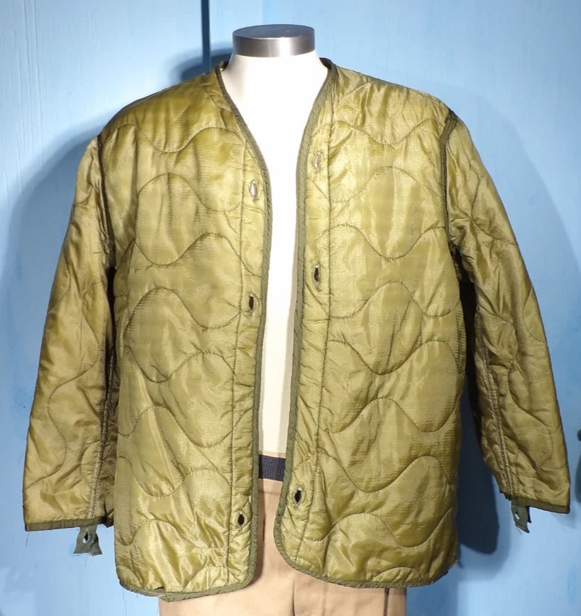 VINTAGE US ARMY 1980S COLD WEATHER FIELD COAT M-65 OG-107 MEDIUM SHORT