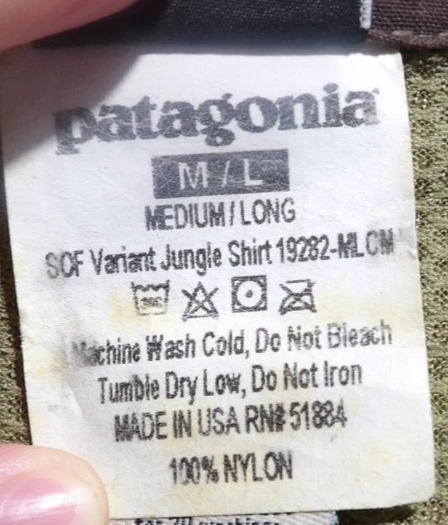 PATAGONIA SOF VARIANT JUNGLE SHIRT MEDIUM LONG MULITCAM