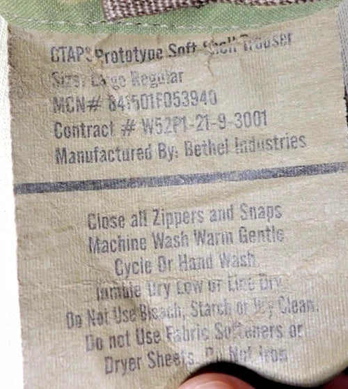 US ARMY SOCOM PROTOTYPE CTAPS SOFT SHELL PANTS MULTICAM LARGE REGULAR