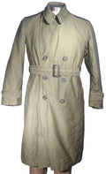 MENS ARMY OG 107 COTTON SATEEN OVERCOAT OG 107 W/ BELT SZ SMALL/SHORT