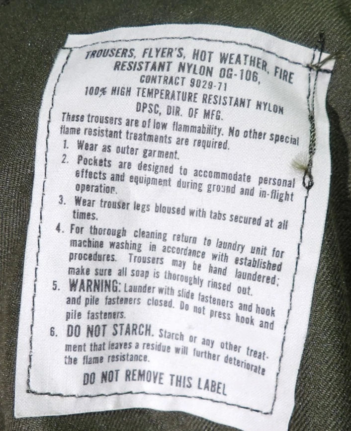 US VIETNAM 2 PIECE FLIGHT SUIT FLYERS HW SHIRT & PANTS MEDIUM SHORT OG106