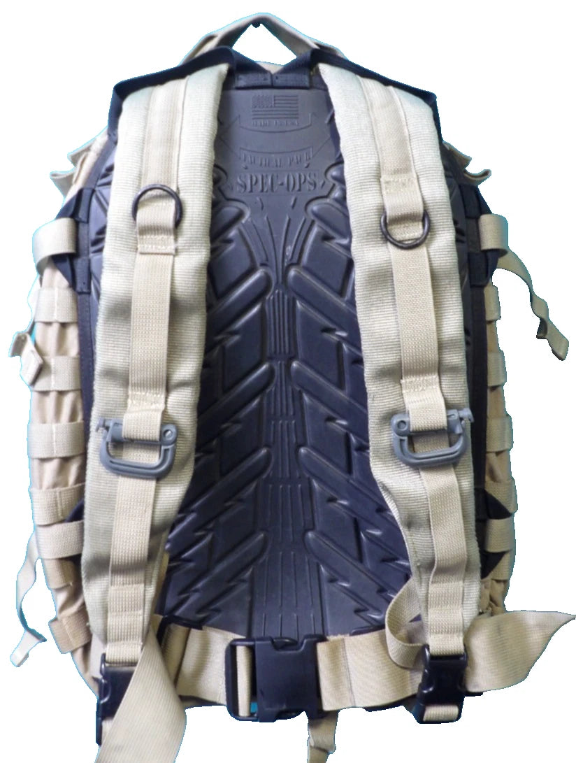 SPEC OPS T.H.E TACTICAL BACKPACK TAN W/ MOBILE OFFICE INSERT