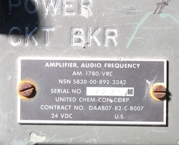 AMPLIFIER,AUDIO FREQUENCY AM1780/VRC NSN: 5895-00-892-3342 VECHILE INTERCOM