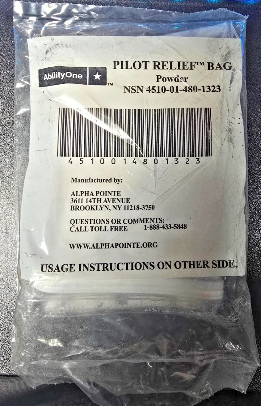 ABILITY ONE PILOT RELIEF BAG W/ ASBORBING POWDER SEALABLE NSN 4510-01-480-1323