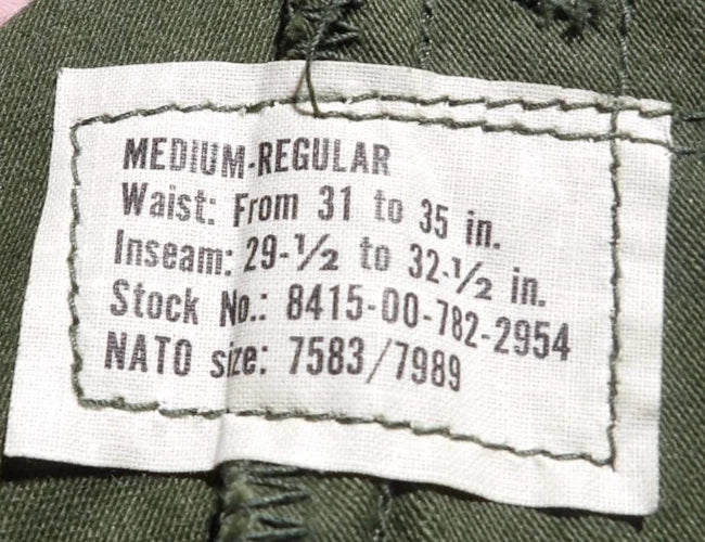 VINTAGE M65 PANTS ARMY COLD WEATHER VIETNAM PANTS 70S MEDIUM REGULAR