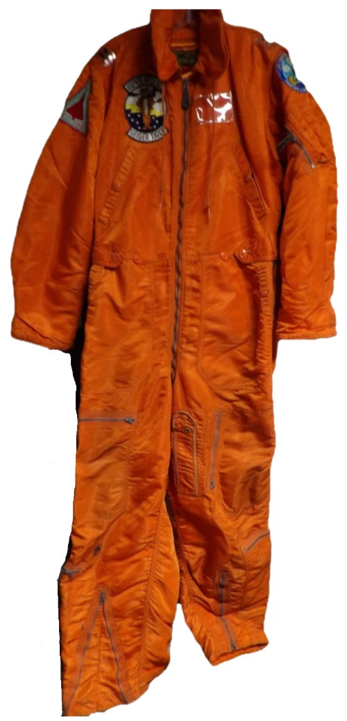 VIETNAM ERA VINTAGE CWU-1/P ORANGE FLYING COVERALL FLIGHT SUIT MEDIUM LONG