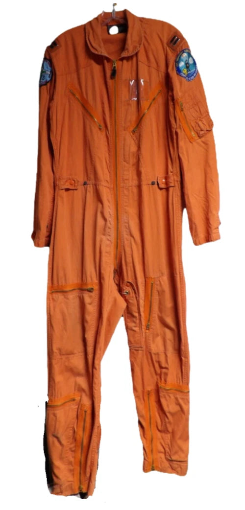 VINTAGE ORANGE USAF K-2B LIGHT FLIGHT SUIT VIETNAM ERA COVERALLS MEDIUM