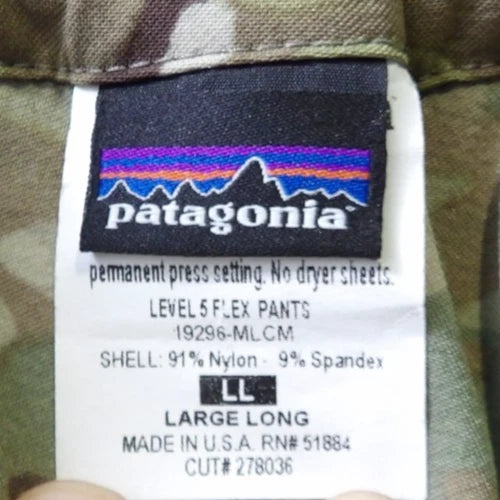 PATAGONIA MARS LEVEL 5 FLEX PANTS STYLE 19296 LARGE LONG
