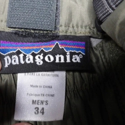 PATAGONIA MARS RAIN SHADOW PANTS LEVEL 6 APLHA GREEN SZ 34
