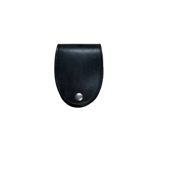 BELGIUM BLACK LEATHER 2-PKT HAND CUFF POUCH