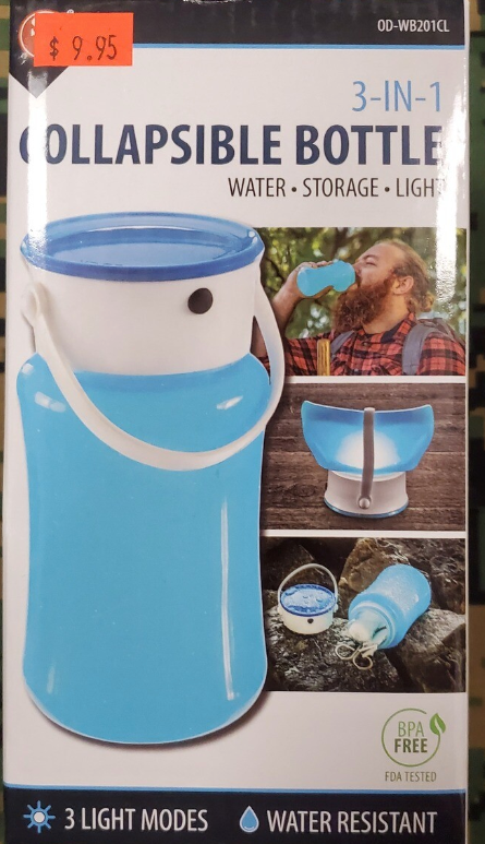 COLLAPSABLE WATER BOTTLE W/ LIGHT