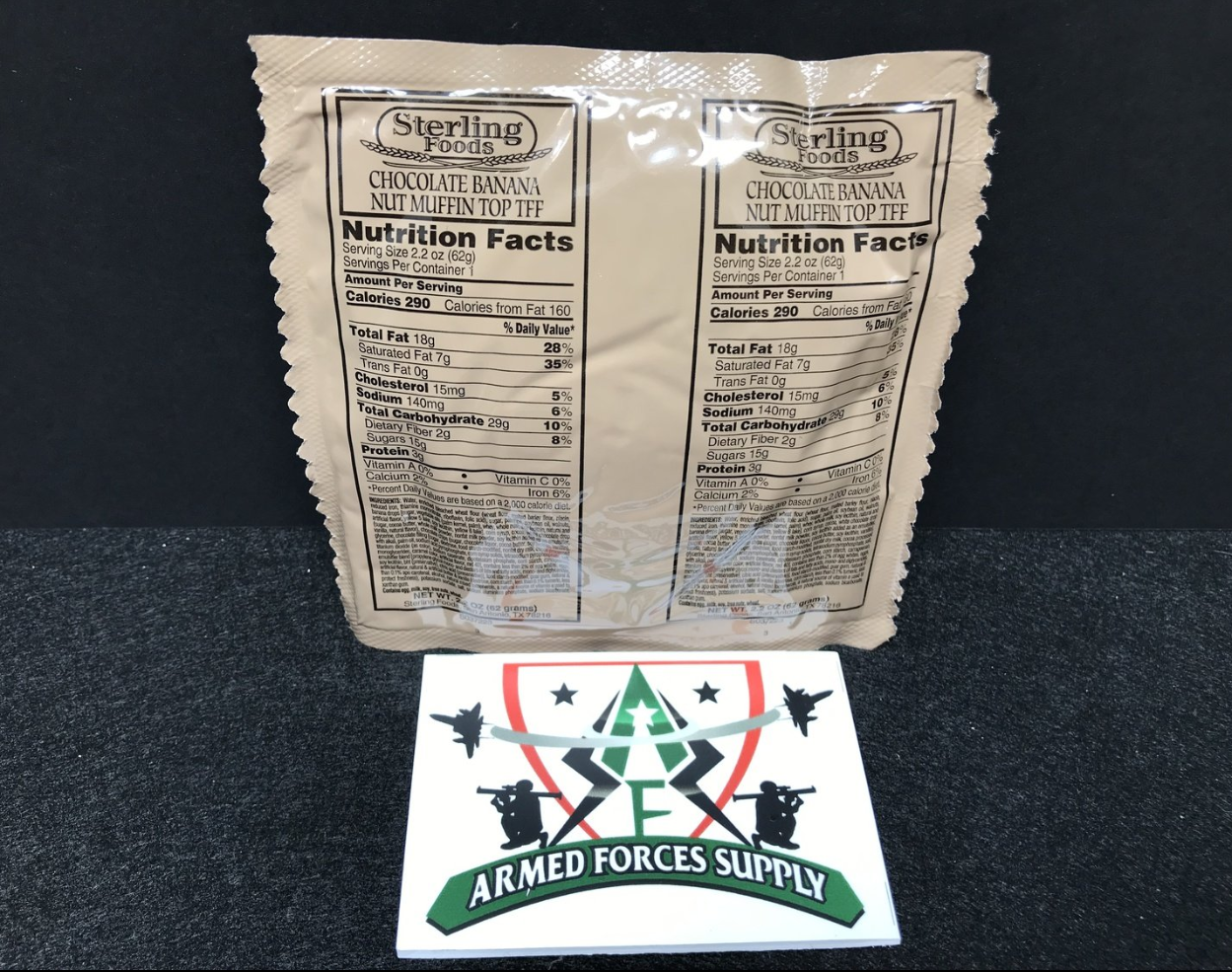 MILITARY MRE MRE'S DESSERT SNACK CHOCOLATE BANANA NUT MUFFIN TOP