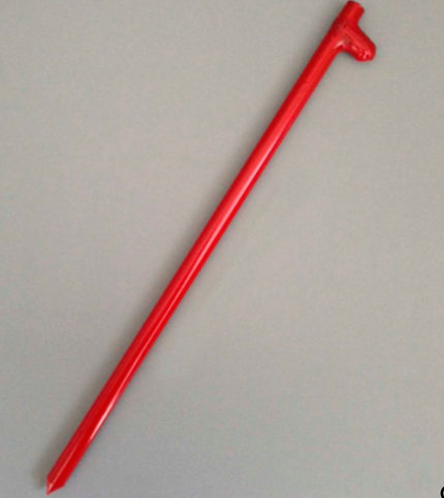 MILITARY STEEL TENT STAKE 12" RED
