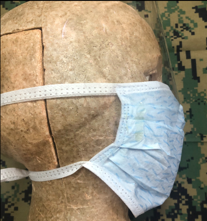 DOUBLE TIE SURGICAL MASK W/ EYE GUARD