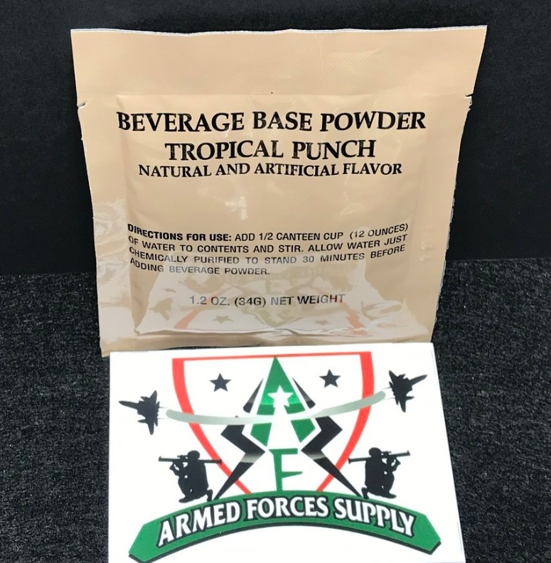 Army Hydration Powder Rice MILITARY MRE TROPICAL PUNCH DRINK MIX BEVERAGE POWDER – Armed Forces Supply
