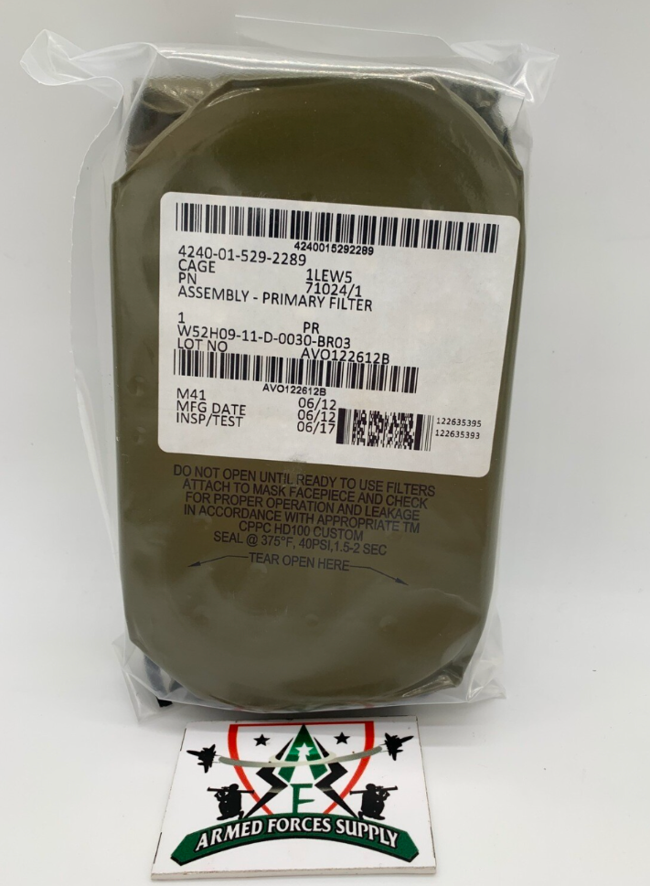 Avon M50 Gas Mask Filter Vacuum Sealed NSN# 4240-01-529-2289 P/N 71024/1