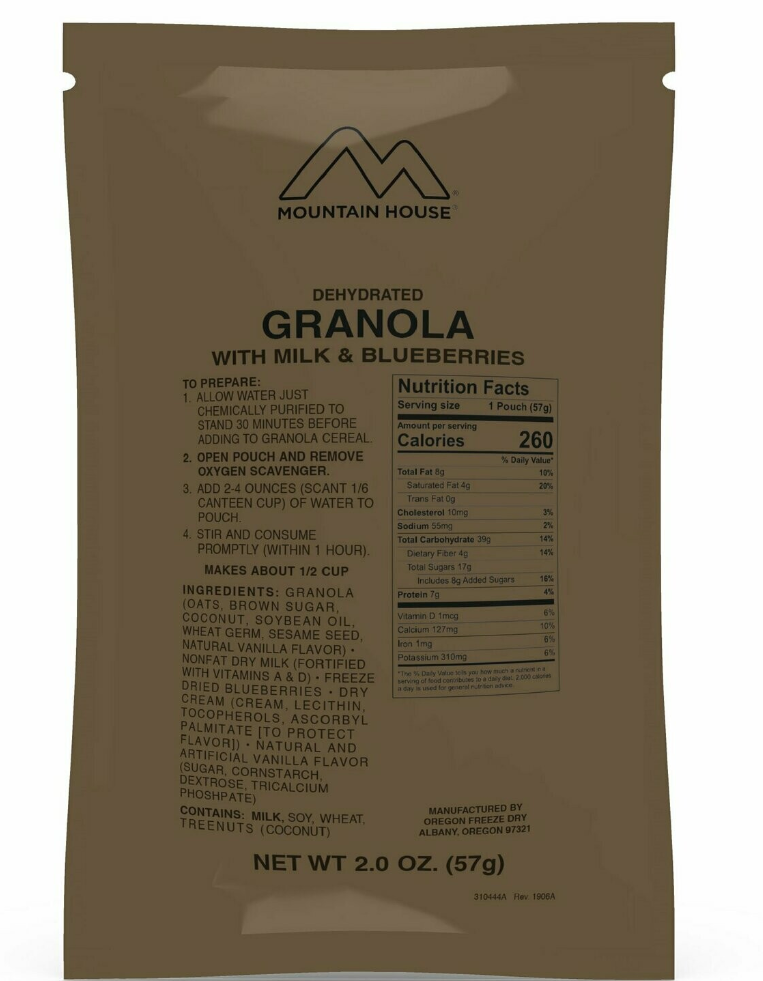 MOUNTAIN HOUSE FREEZE DRIED GRANOLA W/BLUEBERRIES